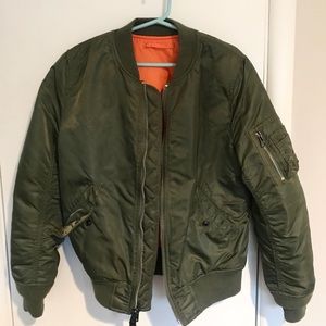 Original Green Alpha Industries Bomber Jacket!